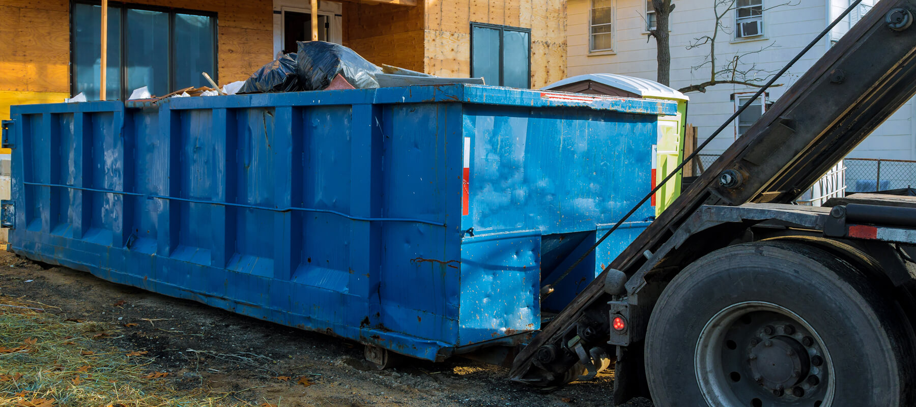 Recycling Container Trash Dumpsters Being Full With Garbage