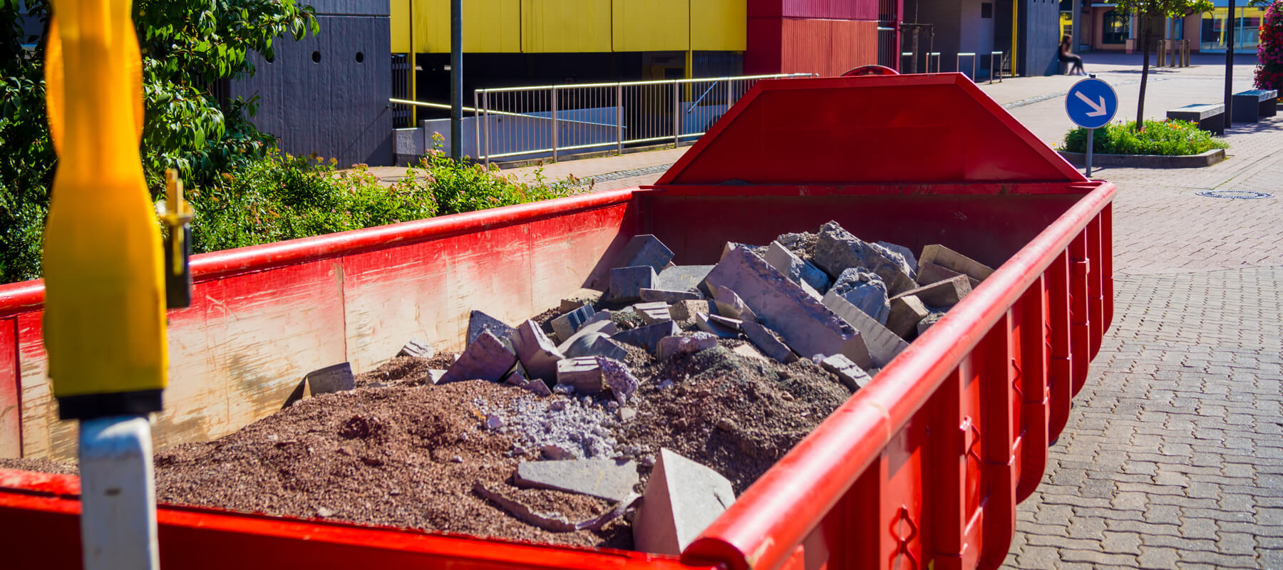 Container In The City With Construction Debris